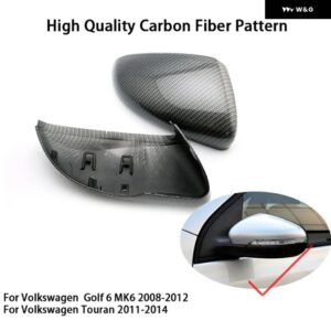 カーボンルックサイド ウイング ミラー カバー VW ゴルフ 7.5 MK7 7 GTD R GTI 6 パサート B7 CC シロッコポロ 6R 6C MK6 キャップ ジェッタ 6 MKVI - Carbon Fiber Look -2