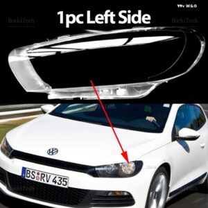 ヘッドライト クリア ヘッドライト レンズ ヘッドランプ ハウジング カバー レンズ 光 VW シロッコプレフェイスリフト 2008-14 - 1pc Left Side