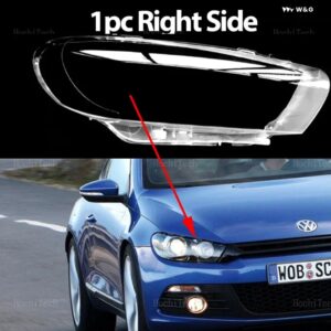 ヘッドライト クリア ヘッドライト レンズ ヘッドランプ ハウジング カバー レンズ 光 VW シロッコプレフェイスリフト 2008-14 - 1pc Right Side