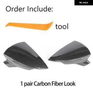 SEAT LEON LION 5F III ST FR CUPRA IBIZA 6F V KJ1 ARONA KJ7 用ルック ミラー カバー 交換用 ミラー ケースカバー ブライトブラック - Carbon fiber pattern
