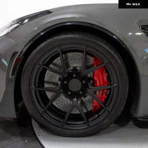 ペア前輪 トリム フェンダー コルベット C7 2014-2019 カーボンルック黒アーチモールドフレア GM スタイル - Glossy Black