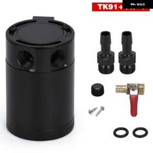 オイルキャッチ缶 コンパクトバッフル付 2ポート/3ポート アルミ リザーバー オイルキャッチタンク 燃料タンク部品 2穴通気性ケトル - 2Port 2fitting DV