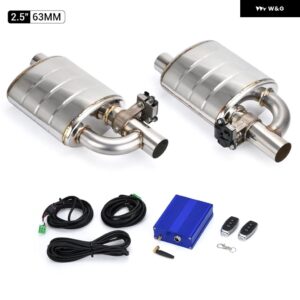 2.5インチ /3インチ 63/76MM マフラーテールチップ パイプ デュアル電動排気カットアウトバルブ リモートコントローラーキット キャットバック縦樋 - 2.5 Inch