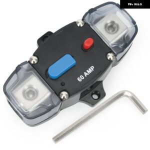 サーキット ブレーカー 30A 40A 50A 60A 80A 100A 150A 200A 250A 300A 12-48VDC カー オーディオ リセッタブルヒューズサーキット ブレーカー 電源付き - 60A