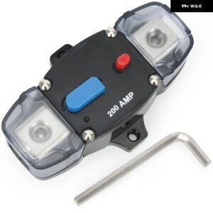 サーキット ブレーカー 30A 40A 50A 60A 80A 100A 150A 200A 250A 300A 12-48VDC カー オーディオ リセッタブルヒューズサーキット ブレーカー 電源付き - 200A