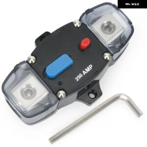 サーキット ブレーカー 30A 40A 50A 60A 80A 100A 150A 200A 250A 300A 12-48VDC カー オーディオ リセッタブルヒューズサーキット ブレーカー 電源付き - 250A