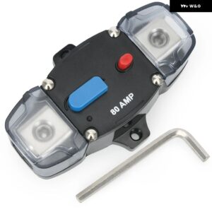 サーキット ブレーカー 30A 40A 50A 60A 80A 100A 150A 200A 250A 300A 12-48VDC カー オーディオ リセッタブルヒューズサーキット ブレーカー 電源付き - 80A