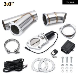 2インチ 2.25インチ 2.5インチ 3インチ 電気ステンレス 排気カットアウトカットアウトダンプバルブ /スイッチ リモコンセット カーアクセサリー - 3.0 INCH