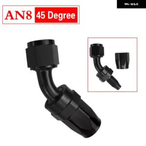 AN8 オイル燃料 スイベルホース 陽極酸化アルミストレートエルボ 45 180 度 ホースエンド オイル燃料継手 - SL1045-08-021