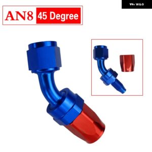 AN8 オイル燃料 スイベルホース 陽極酸化アルミストレートエルボ 45 180 度 ホースエンド オイル燃料継手 - SL1045-08-311