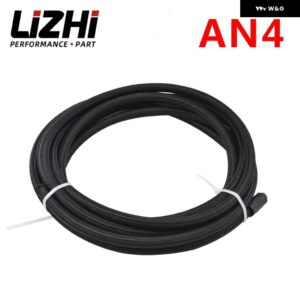 10 AN PROS LITE ブラック レーシング ホース 燃料オイル ライン 350 PSI PQY7314 - AN4