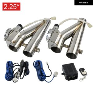 2.25 2.5 3 ダブル電気排気カットアウトキット Y パイプ 排気 制御 バルブ デュアルバルブ システム 1 ドラッグ 2 リモコン - 2.25 inch EMP85Z