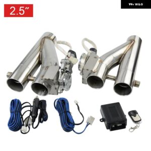 2.25 2.5 3 ダブル電気排気カットアウトキット Y パイプ 排気 制御 バルブ デュアルバルブ システム 1 ドラッグ 2 リモコン - 2.5 inch EMP86Z