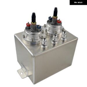 3L デュアルビレット アルミ燃料サージタンク/サージタンク 2ピース 044 燃料ポンプ カーアクセサリー LZ-TK84044 - Silver