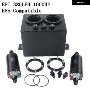 3L デュアルビレット アルミ燃料サージタンク/サージタンク 2ピース 044 燃料ポンプ カーアクセサリー LZ-TK84044 - BLACK PQY FUEL PUMP