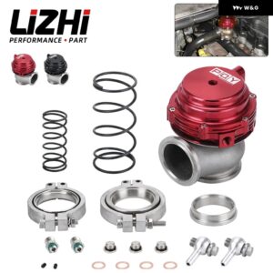 ウォータークーラー 44MM ウェストゲート アウター ターボ レッド/ブルー/ブラック フランジ/ハードウェア付き MV-R 水冷 ロゴ付き LZR5834 - RED NO LOGO