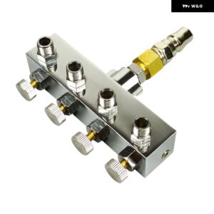 エアブラシ エアホース スプリッター エアコン プレッサー アクセサリ エアインレット付き継手 エア アウトレット - 4Head 10.4x9.8x3.3cm