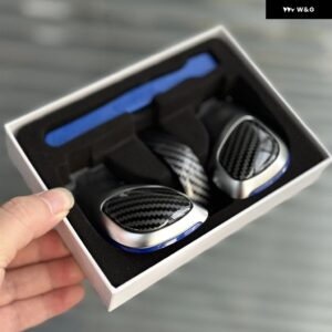 クロームマットレザー シフト ノブギアサイドカバー エンブレム VW ゴルフ 6 7 R GTI パサート B7 B8 CC R20 ジェッタ MK6 - C