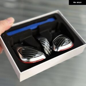 クロームマットレザー シフト ノブギアサイドカバー エンブレム VW ゴルフ 6 7 R GTI パサート B7 B8 CC R20 ジェッタ MK6 - B