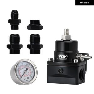 AN8 ブースト付き高 EFI 圧力燃料レギュレータ -8AN 8/8/6 燃料圧力レギュレータ ゲージ付き JR7855 - black