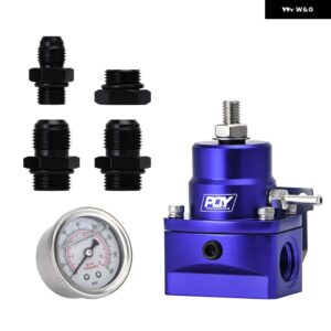 AN8 ブースト付き高 EFI 圧力燃料レギュレータ -8AN 8/8/6 燃料圧力レギュレータ ゲージ付き JR7855 - Blue