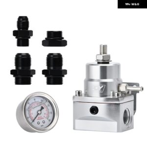 AN8 ブースト付き高 EFI 圧力燃料レギュレータ -8AN 8/8/6 燃料圧力レギュレータ ゲージ付き JR7855 - Silver