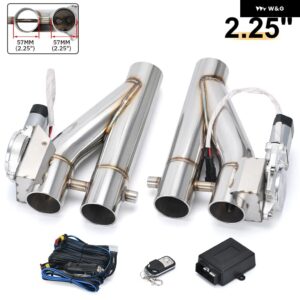ステンレス 304 2.0インチ /2.25インチ /2.5インチ /3.0インチ 電気排気縦樋カットアウト E カットアウトデュアルバルブ 1IN2 リモートワイヤレス - 2.25inch