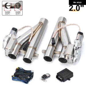 ステンレス 304 2.0インチ /2.25インチ /2.5インチ /3.0インチ 電気排気縦樋カットアウト E カットアウトデュアルバルブ 1IN2 リモートワイヤレス - 2.0inch