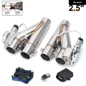 ステンレス 304 2.0インチ /2.25インチ /2.5インチ /3.0インチ 電気排気縦樋カットアウト E カットアウトデュアルバルブ 1IN2 リモートワイヤレス - 2.5inch
