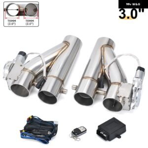 ステンレス 304 2.0インチ /2.25インチ /2.5インチ /3.0インチ 電気排気縦樋カットアウト E カットアウトデュアルバルブ 1IN2 リモートワイヤレス - 3.0inch