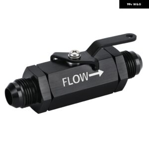 LZONE-AN6 AN8 AN10 アルミインライン燃料 フィルター シャットオフバルブ カットオフケーブル レバー 付き 1個 JR-FSV06 - AN10 BLACK