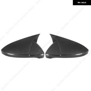 2個 ミラー カバー キャップバック ミラー ケースカバー アクセサリーグロスブラック ABS VW ジェッタ MK7 S/SE/SEL/GLI/R-LINE 2019-2022 - Carbon Look