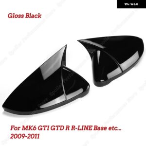 VW ゴルフ MK6 MK7 7.5 GTI R GTD ベース 2009-2020 2個 サイドバック ミラー カバー キャップ ミラー ツールケースグロスブラックチューニング新 - MK6 Gloss