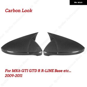 VW ゴルフ MK6 MK7 7.5 GTI R GTD ベース 2009-2020 2個 サイドバック ミラー カバー キャップ ミラー ツールケースグロスブラックチューニング新 - MK6 Carbon