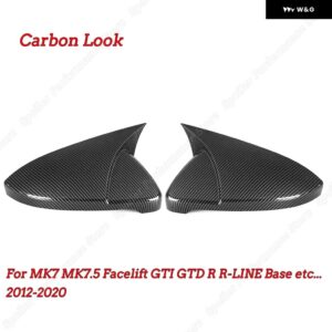 VW ゴルフ MK6 MK7 7.5 GTI R GTD ベース 2009-2020 2個 サイドバック ミラー カバー キャップ ミラー ツールケースグロスブラックチューニング新 - MK7 MK7.5 Carbon