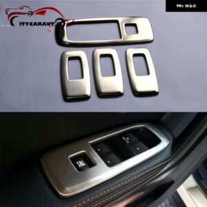 8ピース ステンレス ステル インテリア 窓プレートカバー インテリア ボタン パネル カバー エベレスト EMDEAVOUR 2016 2017 - Silver 4pcs