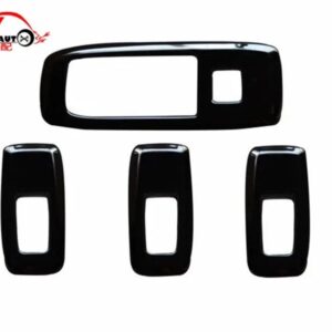 8ピース ステンレス ステル インテリア 窓プレートカバー インテリア ボタン パネル カバー エベレスト EMDEAVOUR 2016 2017 - GLOSSY BLACK 4PCS A