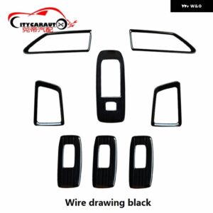 8ピース ステンレス ステル インテリア 窓プレートカバー インテリア ボタン パネル カバー エベレスト EMDEAVOUR 2016 2017 - WIRES DRAWING 8PCS