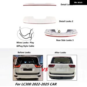 自動 LED リア スポイラー ランド クルーザー LC200 LC300 2009-2021 2022-2025 リア スポイラー オートアクセサリー - LC300