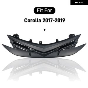 カローラグリル カローラ 2017 2018 2019 レーシンググリル フロント バンパー メッシュカバー グリル トリム - Matte Black
