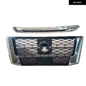 NP300 用フロントグリル ナバラ NP300 PRO-4X 2021 2022 レーシンググリル フロント バンパー グリル カバー グリル メッシュライト - Sliver with trim