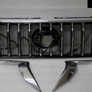 2018-21 LED ABS グリル プラド FJ150 2018-2021 レーシンググリル 自動 バンパー メッシュマスクカバー - Chromed Black