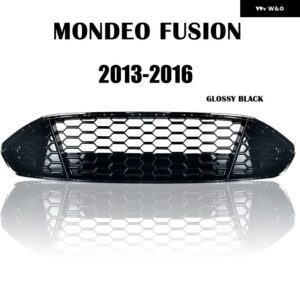 モンデオ レーシンググリル 用にモンデオフュージョン MK2 MK3 2013-16 フロント バンパー グリル フロントグリル メッシュ - With hourse Emblem