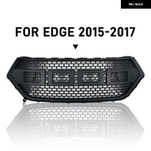 エッジ レーシンググリル エッジ 2015 2016 2017 フロント バンパー メッシュカバー グリル トリム バンパー グリル - a