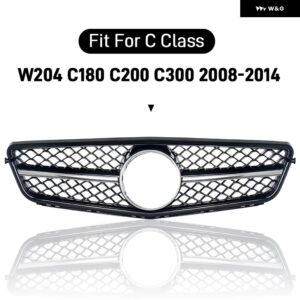 Cクラス W204 フロントグリル C180 C200 C300 GT AMG サルーンワゴンクーペ 2008-2014 GTR スタイル バンパー グリル レーシンググリル - b