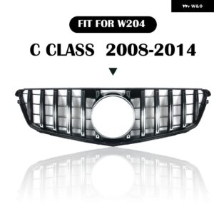 Cクラス W204 フロントグリル C180 C200 C300 GT AMG サルーンワゴンクーペ 2008-2014 GTR スタイル バンパー グリル レーシンググリル - a