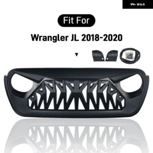 ラングラー 用にフロントグリル ラングラー JL 2018 2019 2020 フロント レーシンググリル アッパーフロント バンパー グリル メッシュカバー グリル - a