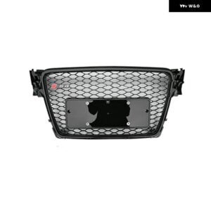 自動グリル A4 グリル A4 S4 B8 40148 自動 バンパー メッシュカバー フロント レーシンググリル グリル - black