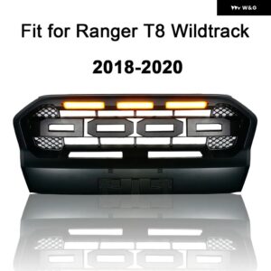 レンジャー T8 PX MKIII MK3 WILDTRAK ピックアップ トラック 2018 2019 2020 フロント バンパー メッシュ レーシンググリル - Yellow Light