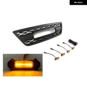 ホワイト/ アンバー LED フロント レーシンググリル グリル 35827 LX470 ABS グリル フロント バンパー カバー 自動 - Amber Led